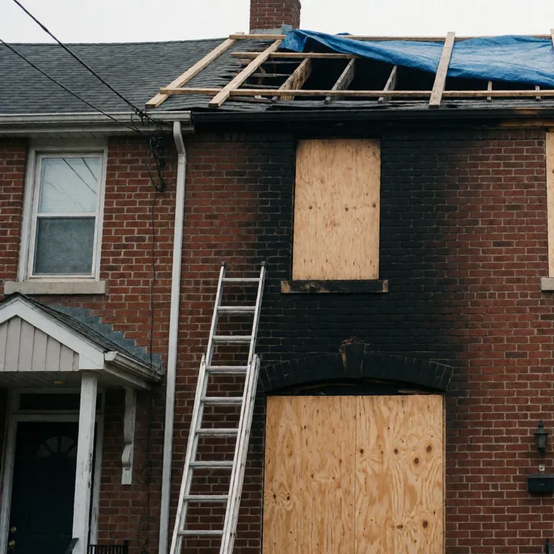 Emergency board-up and roof tarping in Woodside, New York