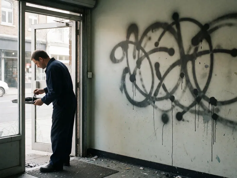 Vandalism and graffiti cleanup in Woodside, New York