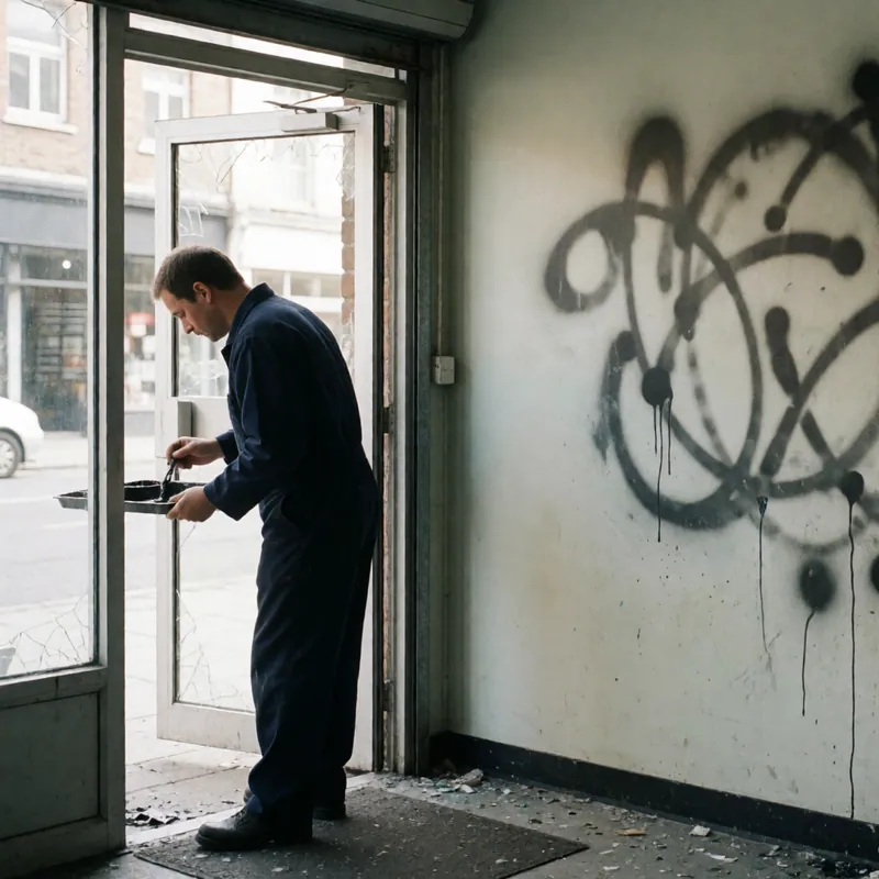 Vandalism and graffiti cleanup in Woodside, New York